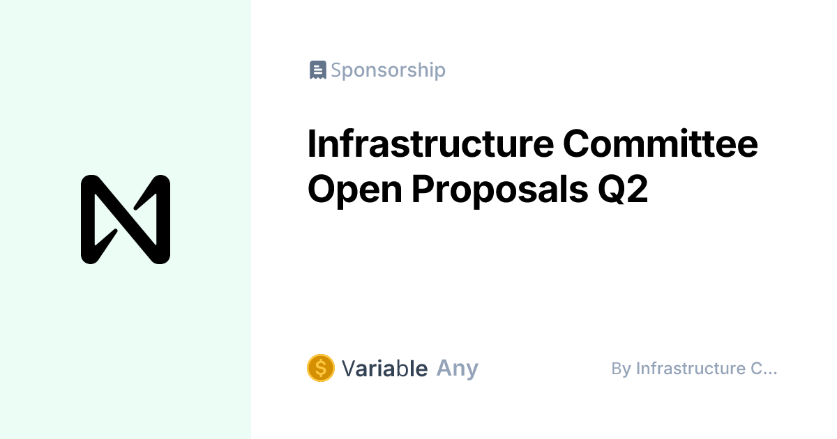 Infrastructure Committee Open Proposals Q2 by Infrastructure Committee ...